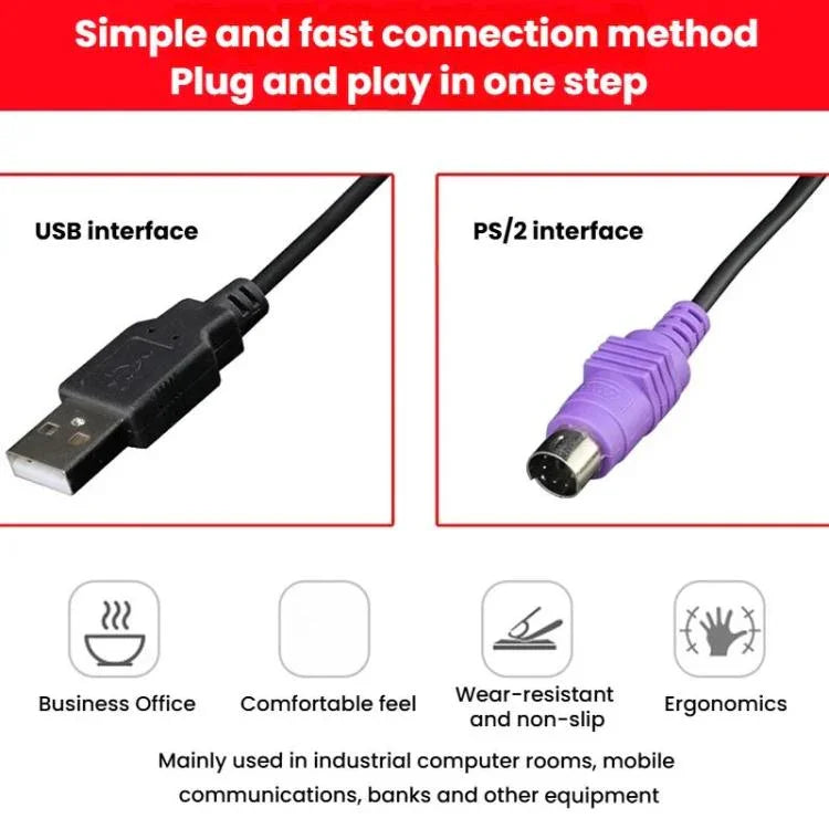 Little Kangaroo DS-3000 88 Key Wired Keyboard With Magnetic Ring Laptop Industrial Office Keyboard, PS2, USB