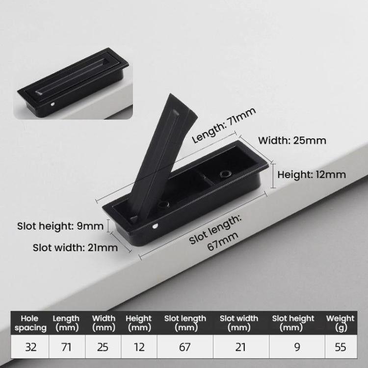 Cabinets Recessed Invisible Door Handle Concealed Grooved Rotatable Rectangular Handle For Furniture