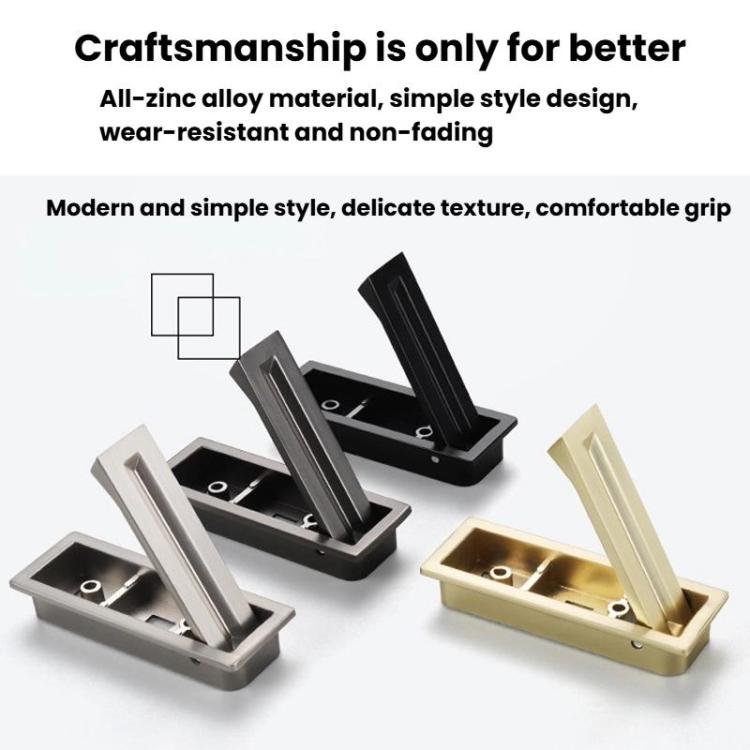 Cabinets Recessed Invisible Door Handle Concealed Grooved Rotatable Rectangular Handle For Furniture