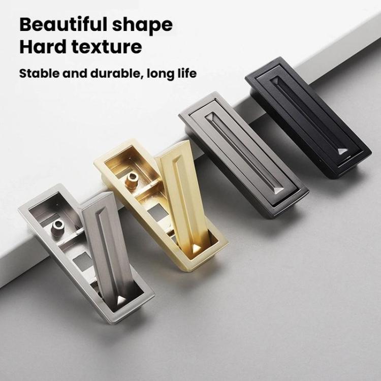 Cabinets Recessed Invisible Door Handle Concealed Grooved Rotatable Rectangular Handle For Furniture