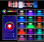 Compatible With Tuya WIFI & Bluetooth Recessed Ceiling Light RGB+CW+WW Dimmable LED Downlight, 5W 2.5inch, 7W 3.5inch, 10W 4inch, 15W 6inch