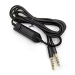 For Logitech Astro A10 / A40 Headset Gaming Headset 2m Braided Audio Cable, Silver Plug Straight Through, Silver Plug Wired Controller, Black Plug Wired Controller