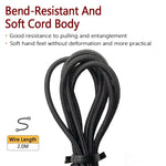 For Logitech Astro A10 / A40 Headset Gaming Headset 2m Braided Audio Cable, Silver Plug Straight Through, Silver Plug Wired Controller, Black Plug Wired Controller