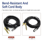 6.35mm Plug Headphone Cable for AKG Q701 Q702 K712 K240, 1.5-4.5m Spring, 3m Straight