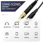 6.35mm Plug Headphone Cable for AKG Q701 Q702 K712 K240, 1.5-4.5m Spring, 3m Straight