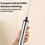 3In1 Portable Rechargeable Handheld Electric Egg Beater Mini Milk Frother For Baking, Rechargeable