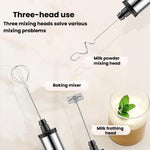 3In1 Portable Rechargeable Handheld Electric Egg Beater Mini Milk Frother For Baking, Rechargeable