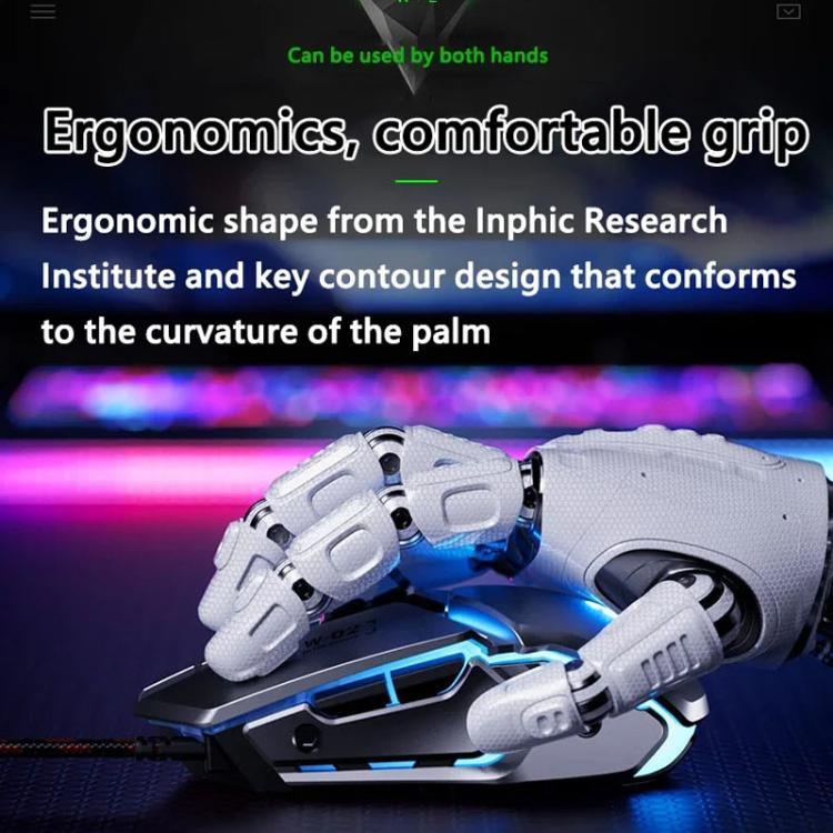 Inphic W-02 USB Wired Mouse Gaming Macro-Programmable Illuminated Computer Mice