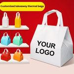 Aluminum Foil Thermal Takeaway Bag, 50 Bags In One Package, Size: 21x26x11cm, Small 21x26x11cm, Medium 24x24x15cm, Large 26x26x17cm, Extra Large 30x30x20cm