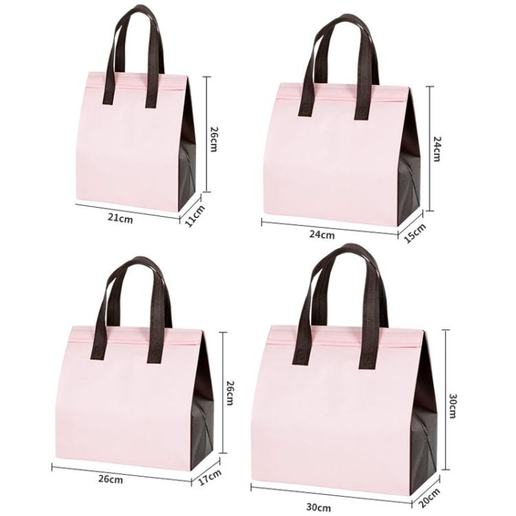 Aluminum Foil Thermal Takeaway Bag, 50 Bags In One Package, Size: 21x26x11cm, Small 21x26x11cm, Medium 24x24x15cm, Large 26x26x17cm, Extra Large 30x30x20cm