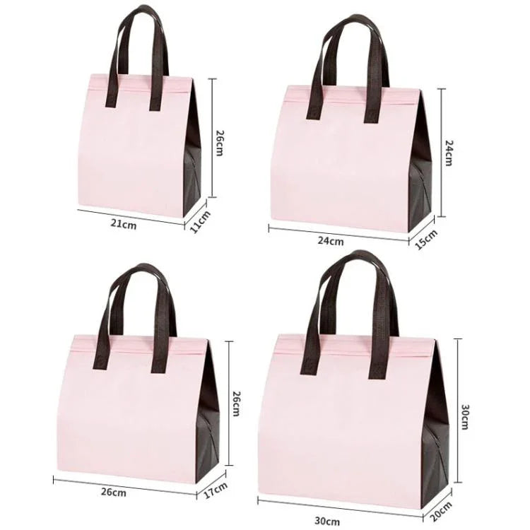 Aluminum Foil Thermal Takeaway Bag, 50 Bags In One Package, Size: 21x26x11cm, Small 21x26x11cm, Medium 24x24x15cm, Large 26x26x17cm, Extra Large 30x30x20cm
