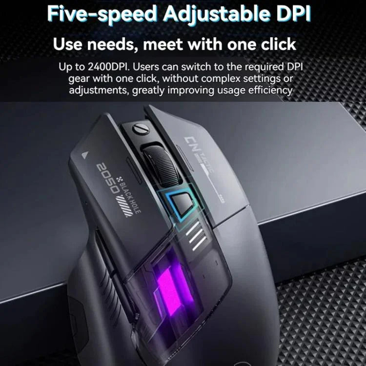 Inphic Bluetooth Wireless Mouse Office & Gaming LED Charging Mice, Dual Mode White, Tri-Mode Black, Tri-Mode White