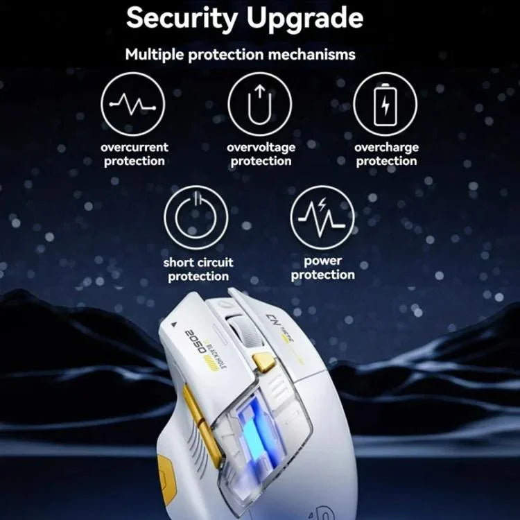 Inphic Bluetooth Wireless Mouse Office & Gaming LED Charging Mice, Dual Mode White, Tri-Mode Black, Tri-Mode White