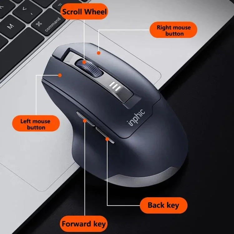 Inphic M9 2.4G Wireless Mouse Business Office Home Ergonomic Mute Computer Mice, M9