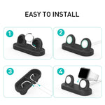 For Apple Watch / Earphone AhaStyle DD97 Storage Base 2 In 1 Desktop Charging Silicone Dock