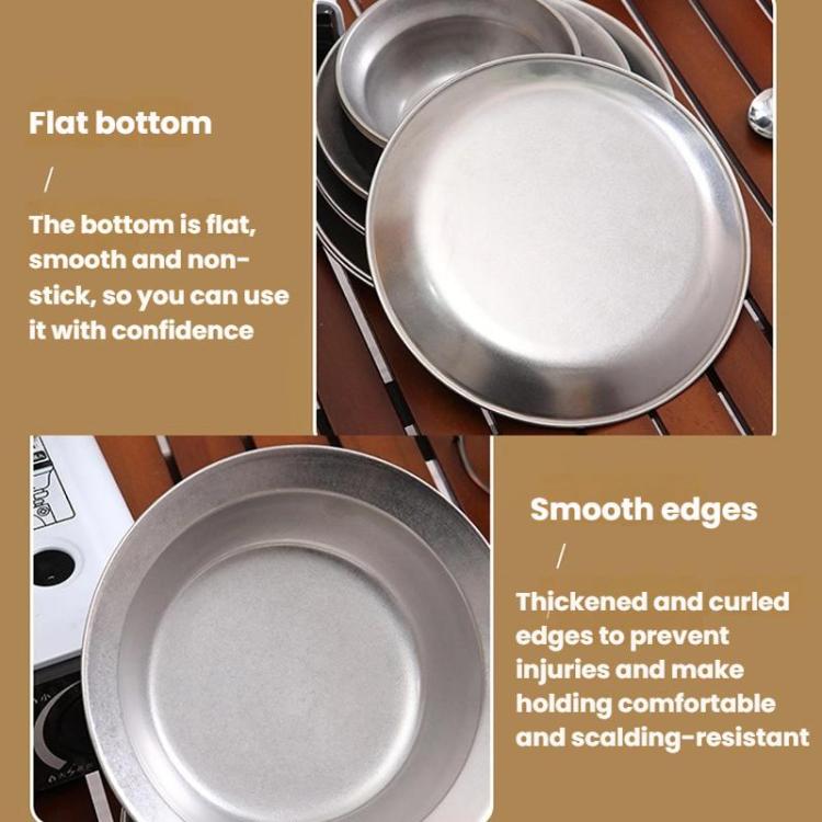 Outdoor Stainless Steel Dinner Plate Set Camping Portable BBQ Plate, With Storage Bag, AOTU AT6438-1 4pcs /Set, AOTU AT6438-1 8pcs /Set, AOTU AT6438-1 12pcs /Set, AOTU AT6438-1 16pcs /Set