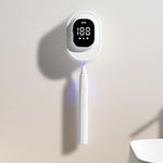 CKPA Rechargeable UV Toothbrush Sterilizer and Holder with Smart Display, No-Drill Adhesive Mount for Electric Toothbrushes