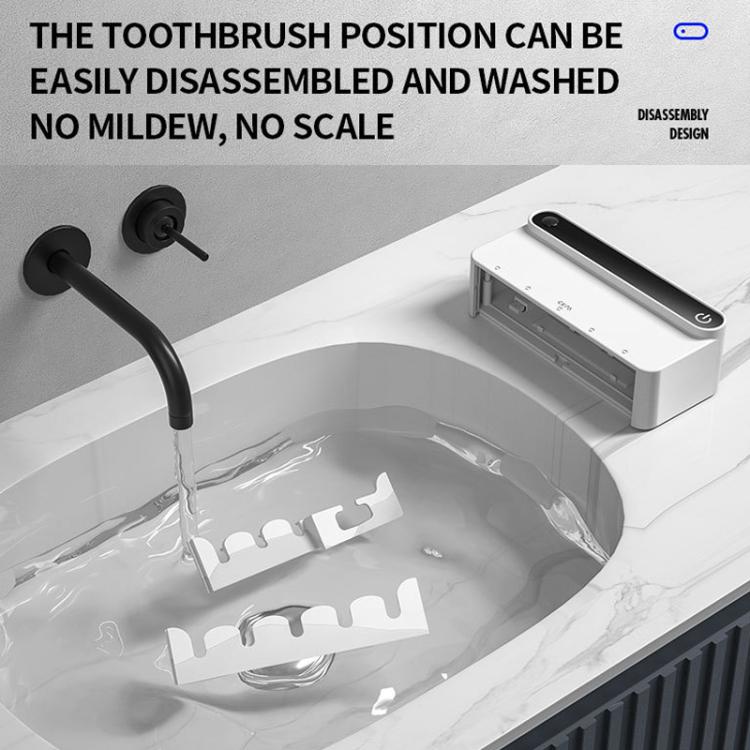 Smart UV Toothbrush Sterilizer and Dryer with Human Sensor, Time Display, USB-C Fast Charging, No-Drill Wall-Mounted Holder