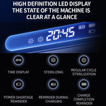 Smart UV Toothbrush Sterilizer and Dryer with Human Sensor, Time Display, USB-C Fast Charging, No-Drill Wall-Mounted Holder