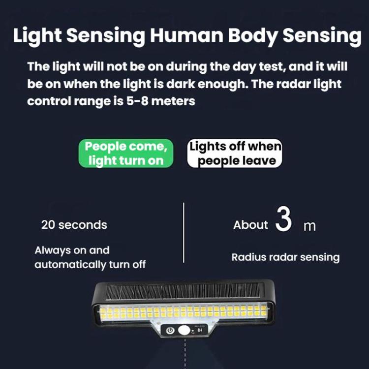 Solar-Powered Outdoor Motion-Sensor Lighting Lamp, Warm Light, White Light, Highlight