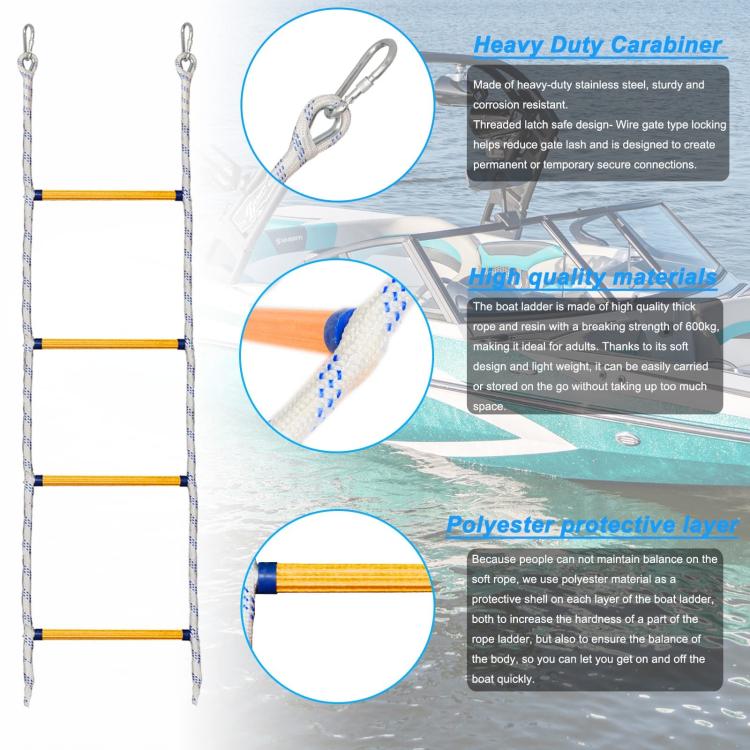 Multifunctional Resin Training Rope Ladder For Boat Climbing, White 1m, White 1.4m, White 1.8m