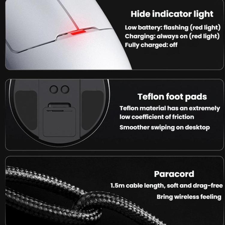 Ajazz NearLink / Wired / Bluetooth Tri-mode Mouse, AJ159 NL 400mAh PAW3311 White, AJ159 NL 800mAh PAW3311 Black, AJ159 NL 800mAh PAW3311 White, AJ159 NL P 800mAh PAW3395 Black, AJ159 NL P 800mAh PAW3395 White
