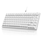 Ajazz AK820 Hot Swappable Wired Mechanical Keyboard With Light, Green Switch Ice Blue Light White, Red Switch White Light Black, AS Red Switch White Light Gray White, HP Switch White Light White Gray, Sea Salt Switch RGB Purple White Blue              ...