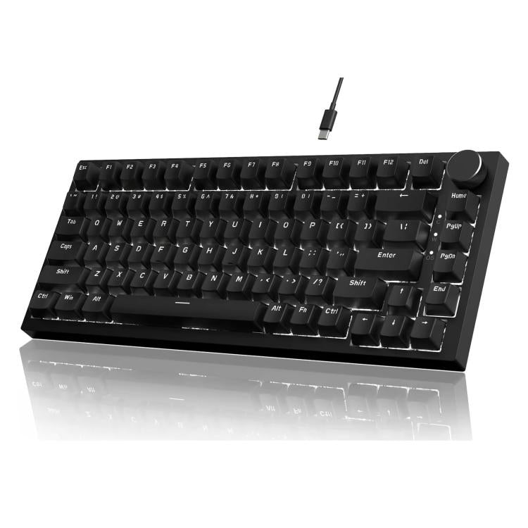 Ajazz AK820 Hot Swappable Wired Mechanical Keyboard With Light, Green Switch Ice Blue Light White, Red Switch White Light Black, AS Red Switch White Light Gray White, HP Switch White Light White Gray, Sea Salt Switch RGB Purple White Blue              ...