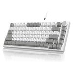 Ajazz AK820 Hot Swappable Wired Mechanical Keyboard With Light, Green Switch Ice Blue Light White, Red Switch White Light Black, AS Red Switch White Light Gray White, HP Switch White Light White Gray, Sea Salt Switch RGB Purple White Blue              ...