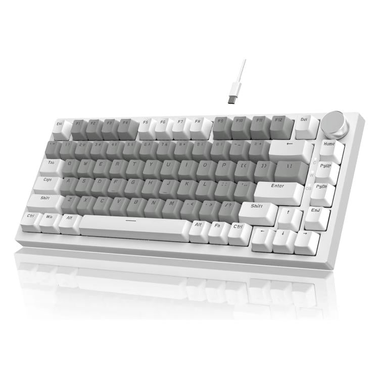 Ajazz AK820 Hot Swappable Wired Mechanical Keyboard With Light, Green Switch Ice Blue Light White, Red Switch White Light Black, AS Red Switch White Light Gray White, HP Switch White Light White Gray, Sea Salt Switch RGB Purple White Blue              ...