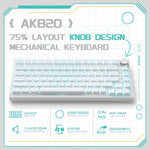 Ajazz AK820 Hot Swappable Wired Mechanical Keyboard With Light, Green Switch Ice Blue Light White, Red Switch White Light Black, AS Red Switch White Light Gray White, HP Switch White Light White Gray, Sea Salt Switch RGB Purple White Blue              ...