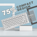 Ajazz AK820 Hot Swappable Wired Mechanical Keyboard With Light, Green Switch Ice Blue Light White, Red Switch White Light Black, AS Red Switch White Light Gray White, HP Switch White Light White Gray, Sea Salt Switch RGB Purple White Blue              ...