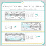 Ajazz AK820 Hot Swappable Wired Mechanical Keyboard With Light, Green Switch Ice Blue Light White, Red Switch White Light Black, AS Red Switch White Light Gray White, HP Switch White Light White Gray, Sea Salt Switch RGB Purple White Blue              ...