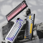 Ajazz AK650 Tri-mode Wireless Mechanical Keyboard With Screen Knob RGB Light, Flying Fish Switch Purple White Blue, Dream Switch Purple White Blue, Dream Switch Black Gray Yellow, Dream Switch Side Engraved Gradient Blackberry