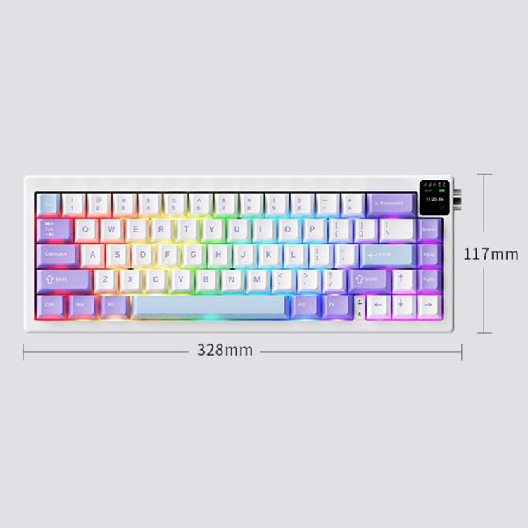Ajazz AK650 Tri-mode Wireless Mechanical Keyboard With Screen Knob RGB Light, Flying Fish Switch Purple White Blue, Dream Switch Purple White Blue, Dream Switch Black Gray Yellow, Dream Switch Side Engraved Gradient Blackberry
