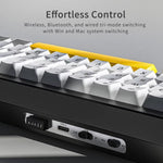 Ajazz AK650 Tri-mode Wireless Mechanical Keyboard With Screen Knob RGB Light, Flying Fish Switch Purple White Blue, Dream Switch Purple White Blue, Dream Switch Black Gray Yellow, Dream Switch Side Engraved Gradient Blackberry