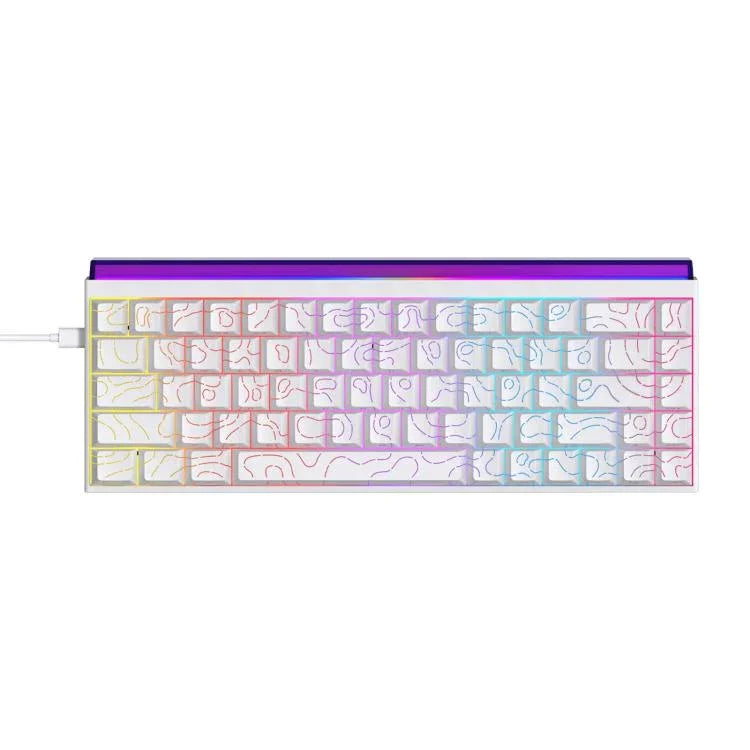 NACODEX NK68 Magnetic Shaft Mechanical Dazzle Color Wired Keyboard Office Computer Gaming 68 Keys Keyboard, Ordinary White, Contour Line White, Contour Line Black