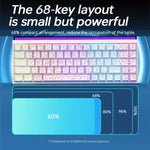 NACODEX NK68 Magnetic Shaft Mechanical Dazzle Color Wired Keyboard Office Computer Gaming 68 Keys Keyboard, Ordinary White, Contour Line White, Contour Line Black
