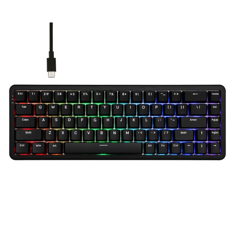 Ajazz AK680 MAX Magnetic Shaft Mechanical Wired Keyboard With RGB Light, Black, White, Black Gray Yellow, Blue White Dark Blue, Side Engraving Gradient Pink, Contour Line Black, Contour Line White