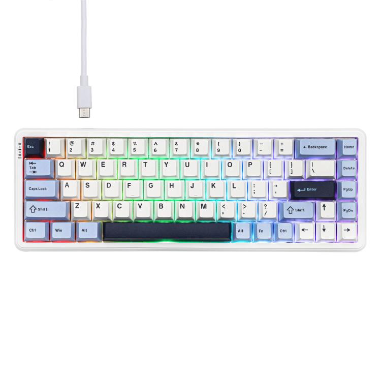 Ajazz AK680 MAX Magnetic Shaft Mechanical Wired Keyboard With RGB Light, Black, White, Black Gray Yellow, Blue White Dark Blue, Side Engraving Gradient Pink, Contour Line Black, Contour Line White