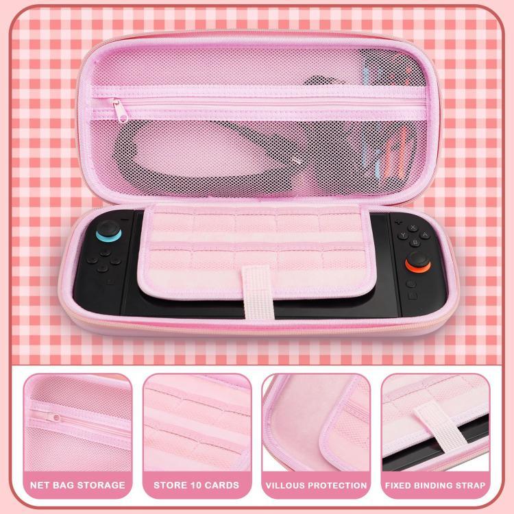 For Nintendo Switch 2 Sakura Accessories Bundle Portable Carrying Case with Shell, 4 Thumb Grips, Screen Protector & Stand, Bundle