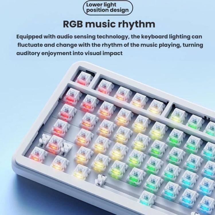 Ajazz AK820 MAX Hot-swappable Gasket 75 Mechanical Keyboard With RGB Light, Tri-mode Sea Salt Shaft V2 Side Carved Gradient Blue, Tri-mode Ice Cream Shaft Purple White Blue, Tri-mode Ice Cream Shaft Black Gray Yellow                                    ...