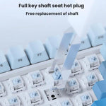 Ajazz AK820 MAX Hot-swappable Gasket 75 Mechanical Keyboard With RGB Light, Tri-mode Sea Salt Shaft V2 Side Carved Gradient Blue, Tri-mode Ice Cream Shaft Purple White Blue, Tri-mode Ice Cream Shaft Black Gray Yellow                                    ...