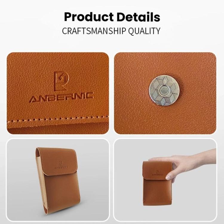 ANBERNIC RG34XX Handheld Game Console Storage Case Game Console Leather Cover, Brown