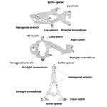 Outdoor Wrench Bottle Opener Screw Tool Stainless Steel Multi-Tool Card, Tower Shape, Shark Shape, Giraffe Shape