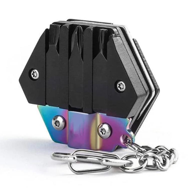 Multifunctional Stainless Steel Pocket Folding Hexagon Knife Outdoor Carrying EDC Combination Screwdriver