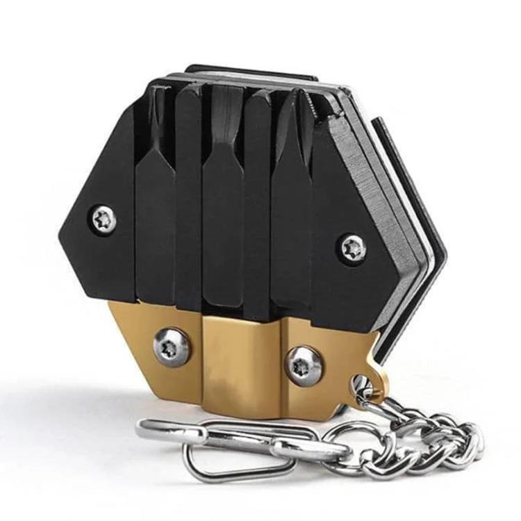 Multifunctional Stainless Steel Pocket Folding Hexagon Knife Outdoor Carrying EDC Combination Screwdriver