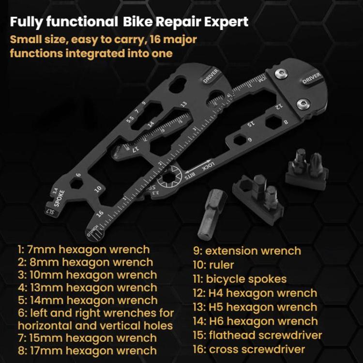 16 In 1 Mini Card Tool Multifunctional Keychain Bottle Opener Hexagonal Portable Screwdriver, 16 In 1