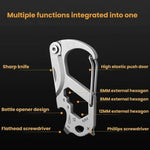 7 In 1 Outdoor Multifunctional Screwdriver Bottle Opener Portable Gadgets, Round Mountaineering Buckle