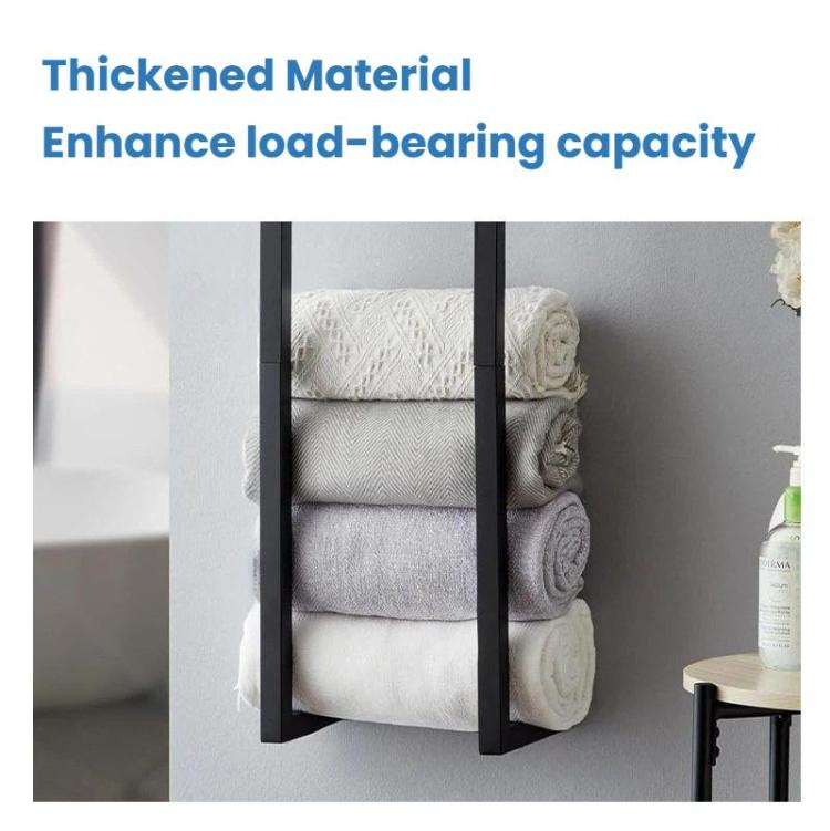 Wall-Mounted Bathroom Towel Rack Removable Space-Saving Guest Towels Shelf